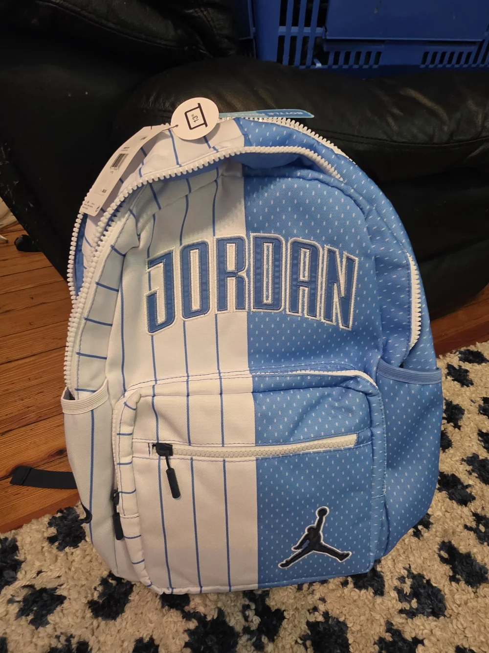 Jordan Men's Blue and White Split-Panel Backpack